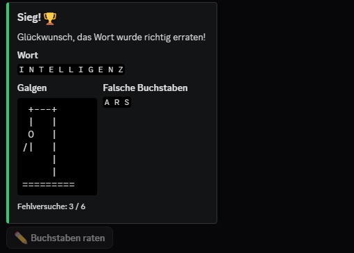 Games (Hangman, Vier Gewinnt, TicTacToe) 1